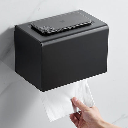 Black bathroom towel rack pendant mounted on a wall
