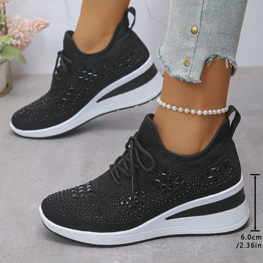 Men's breathable mesh casual sneakers, lightweight height-enhancing design for daily walking and sportswear