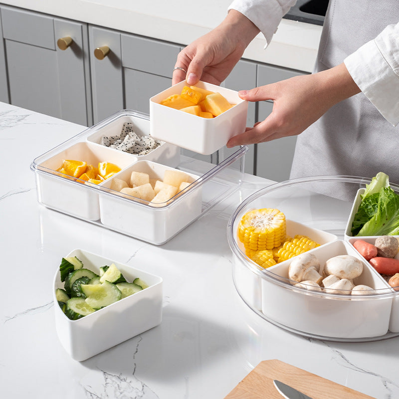 Compartment fruit plate candy storage box with divided sections for organizing snacks and sweets