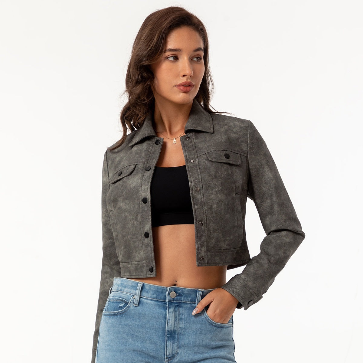 Thin multi-pocket cardigan casual jacket in a lightweight design, shown from the front