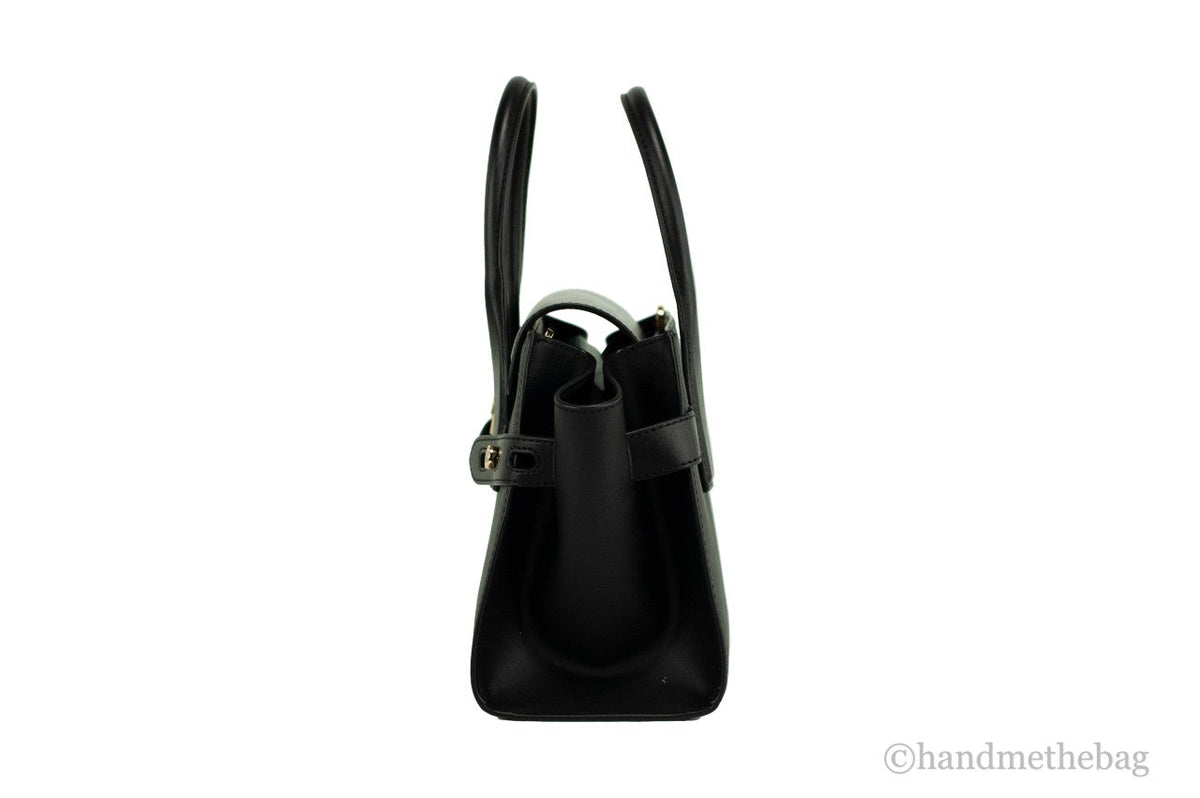 Carmen Black Leather Satchel by Michael Kors