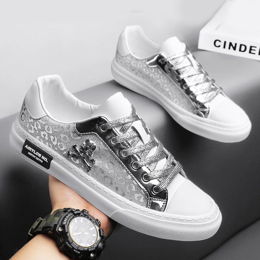 Casual skull sneakers with a fashionable design and detailed skull graphics