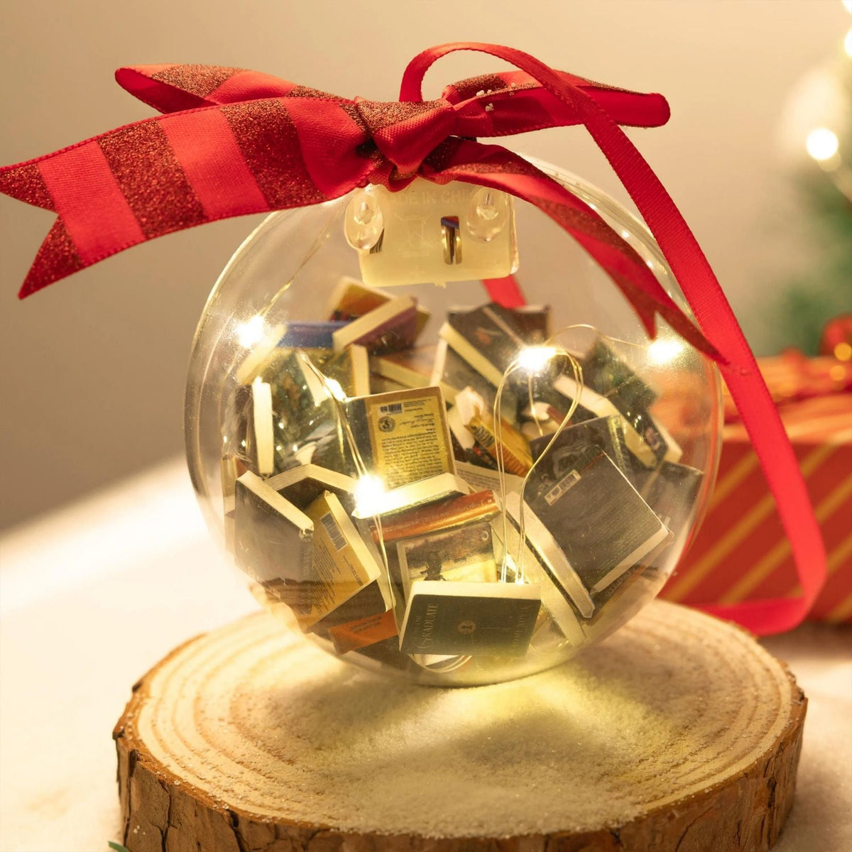 Christmas decorations book-filled Christmas ball pendant ornaments, colorful festive hanging baubles
