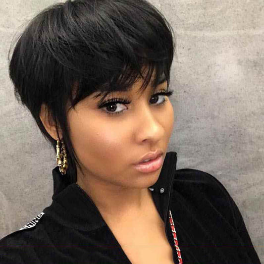 European Beauty black fashion bob wig on a mannequin head