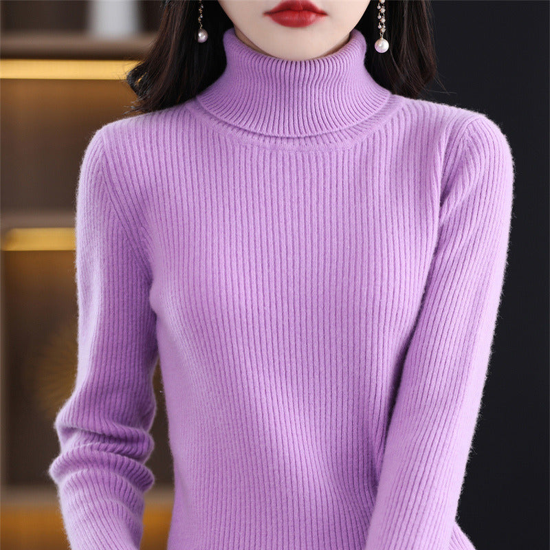 Women's fall-winter turtleneck sweater in a cozy knit design by My Store