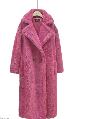 Elegant Long Lamb Cashmere Coat