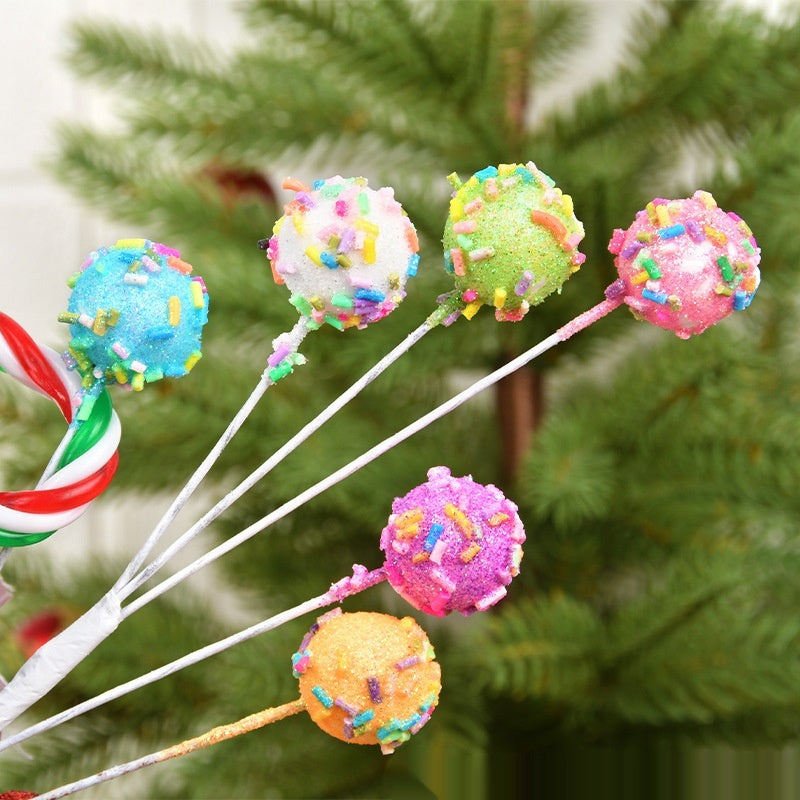 Macaron-colored Christmas twig decorations for festive home furnishings