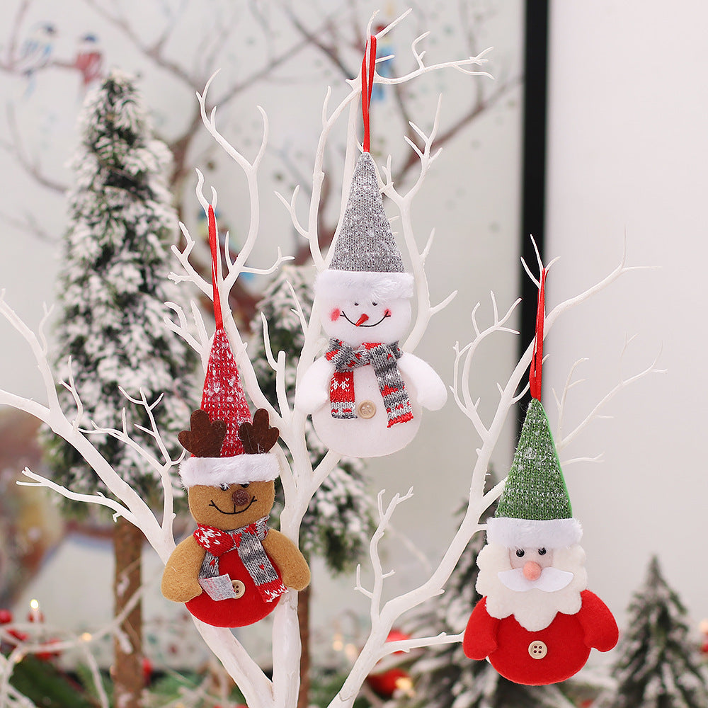 Christmas tree cartoon doll pendant with festive decoration details