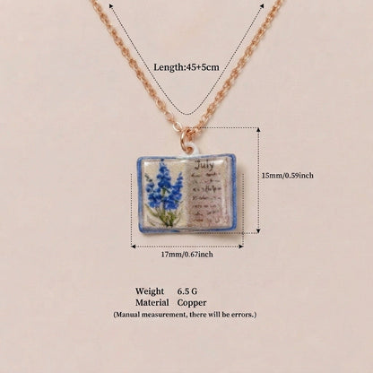 Retro book necklace for women, featuring a vintage-inspired book pendant on a delicate chain