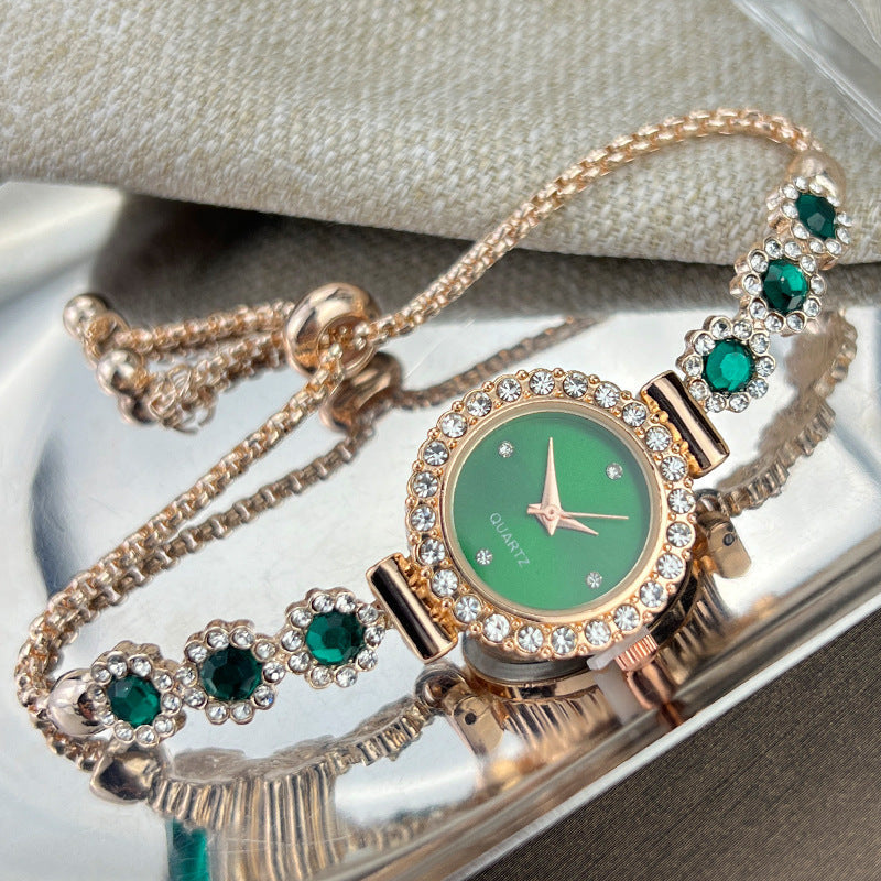 Fashionable quartz watch with pull-out diamond detail from My Store