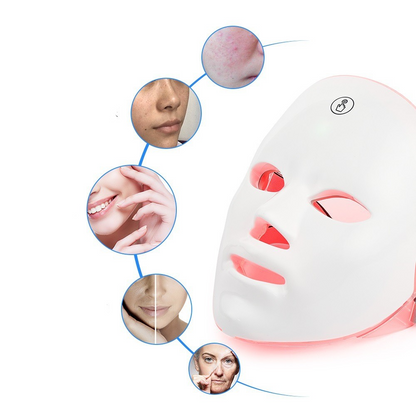 BACKUPMYFILESNOW® Skin Rejuvenation Facial Beauty Device showing a sleek handheld skin treatment tool with LED lights and control buttons.