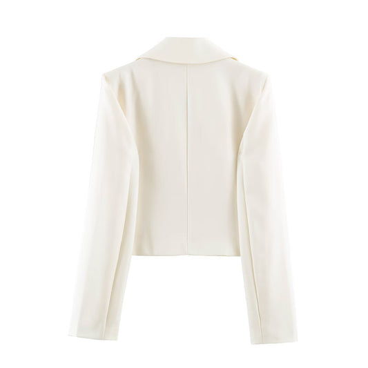 Solid-color double-breasted blazer in a fashionable, versatile design
