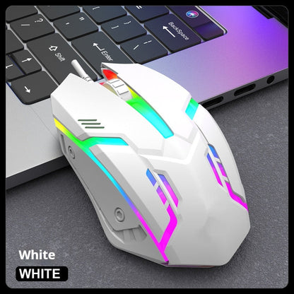 E-sports weighted wired gaming mouse with USB connection for laptop, large ergonomic design