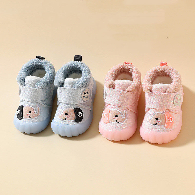 Winter warm cotton toddler shoes, soft padded design for children, suitable for indoor wear