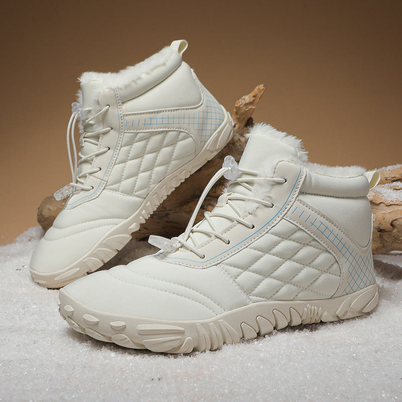 Winter cotton shoes with outer velvet thickening, plush-lined design, and warm casual style
