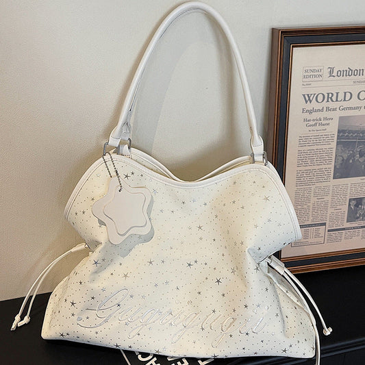 Star-print women's large-capacity tote bag handbag in a spacious design