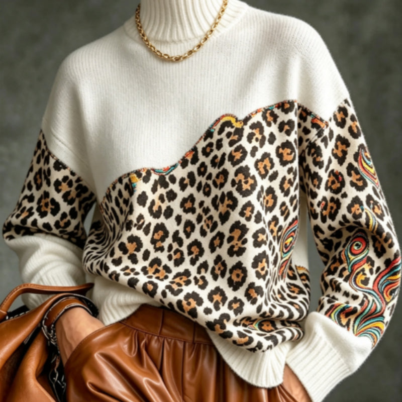 Women's plus-size loose sweater in a relaxed fit, front view