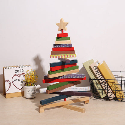 Christmas building blocks desktop decoration set with festive holiday designs, colorful pieces, and decorative display elements