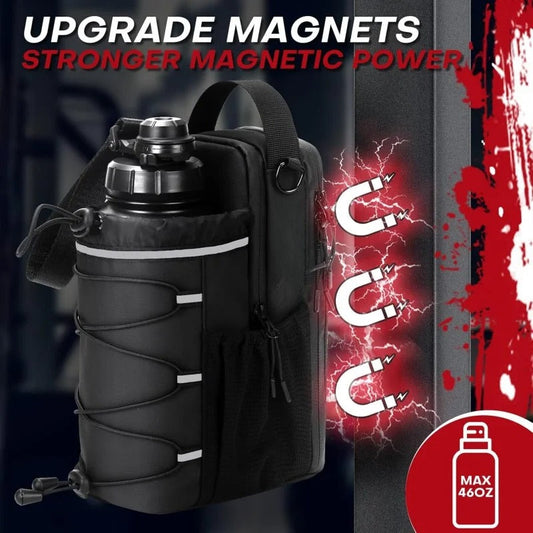 Fitness magnetic kettle bag crossbody sling with magnetic attachment and water bottle holder for men and women