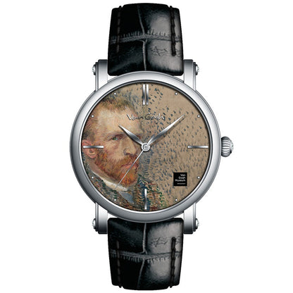 Van Gogh self-portrait 3D oil painting steel strap quartz wristwatch for men