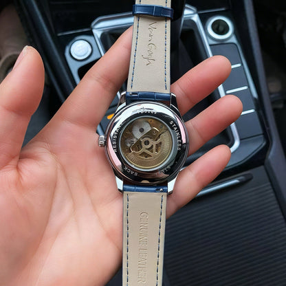 VanGogh Men's Geneva Series art automatic mechanical watch with detailed dial and classic wristwatch design