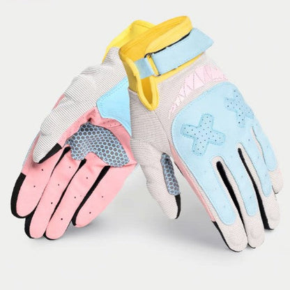 Macaron-colored breathable sun-protection touchscreen-compatible gloves for summer by My Store