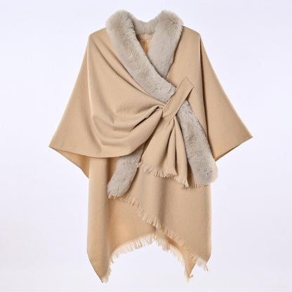 Warm and Warm straps shawl and cloak in a soft draped design
