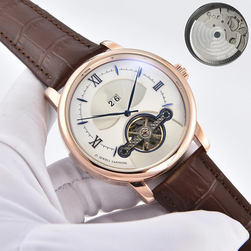 Dual-calendar fashion business steel-belt watch by My Store, silver bracelet and black dial