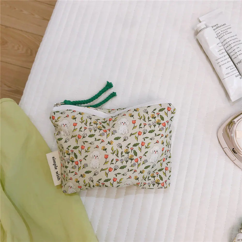Green Line Women's Cosmetic Bag and Coin Purse Holder
