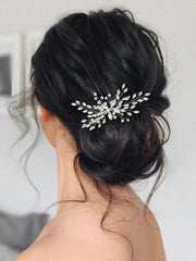 SWEETV Bride Silver Wedding Hair Comb Crystal Hair Accessories with Rhinestone Bridal Hair Clip Sparkly Hair Piece Gem Hair Accessories for Women and Girls