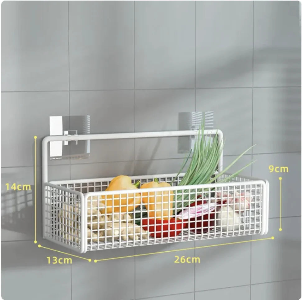 Adhesive Wall-Mounted Kitchen Basket Shelf