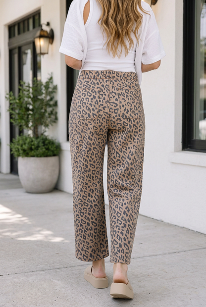 Back view of Alani Waistband Barrel Jeans by Threaded Pear showing classic denim with a high-rise waistband and relaxed fit.
