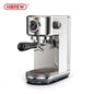 HiBREW 20Bar semi-automatic espresso coffee machine with stainless steel finish, compact design, and temperature control for hot and cold beverages.