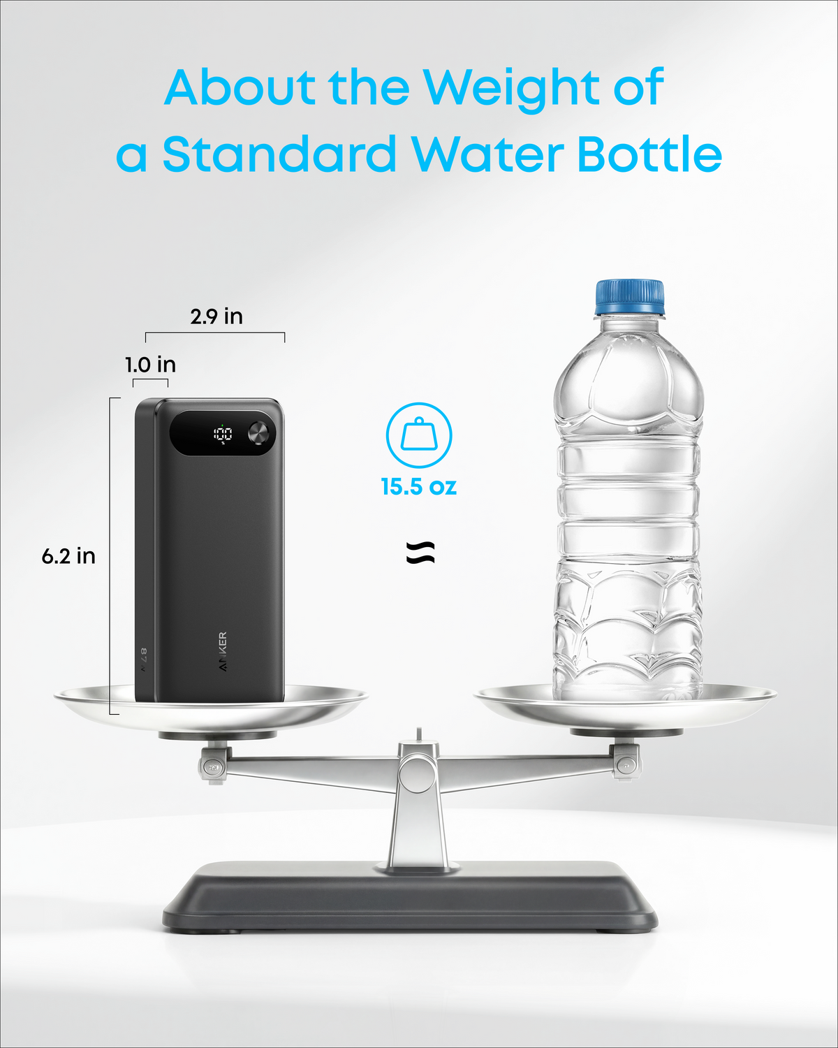 Anker Power Bank 20K with 87W output and built-in USB-C cable, portable portable charger for smartphones and devices