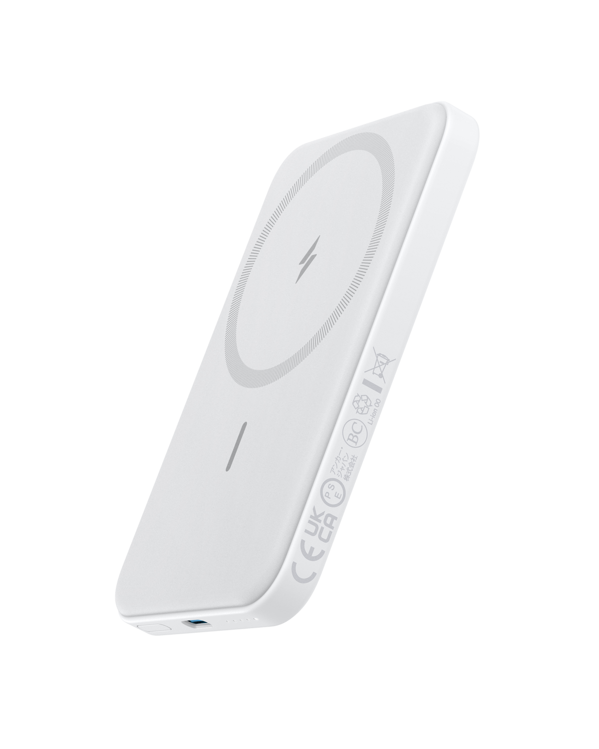 Anker 621 MagGo Magnetic Battery for charging, showing the sleek black portable power bank with magnetic attachment feature.