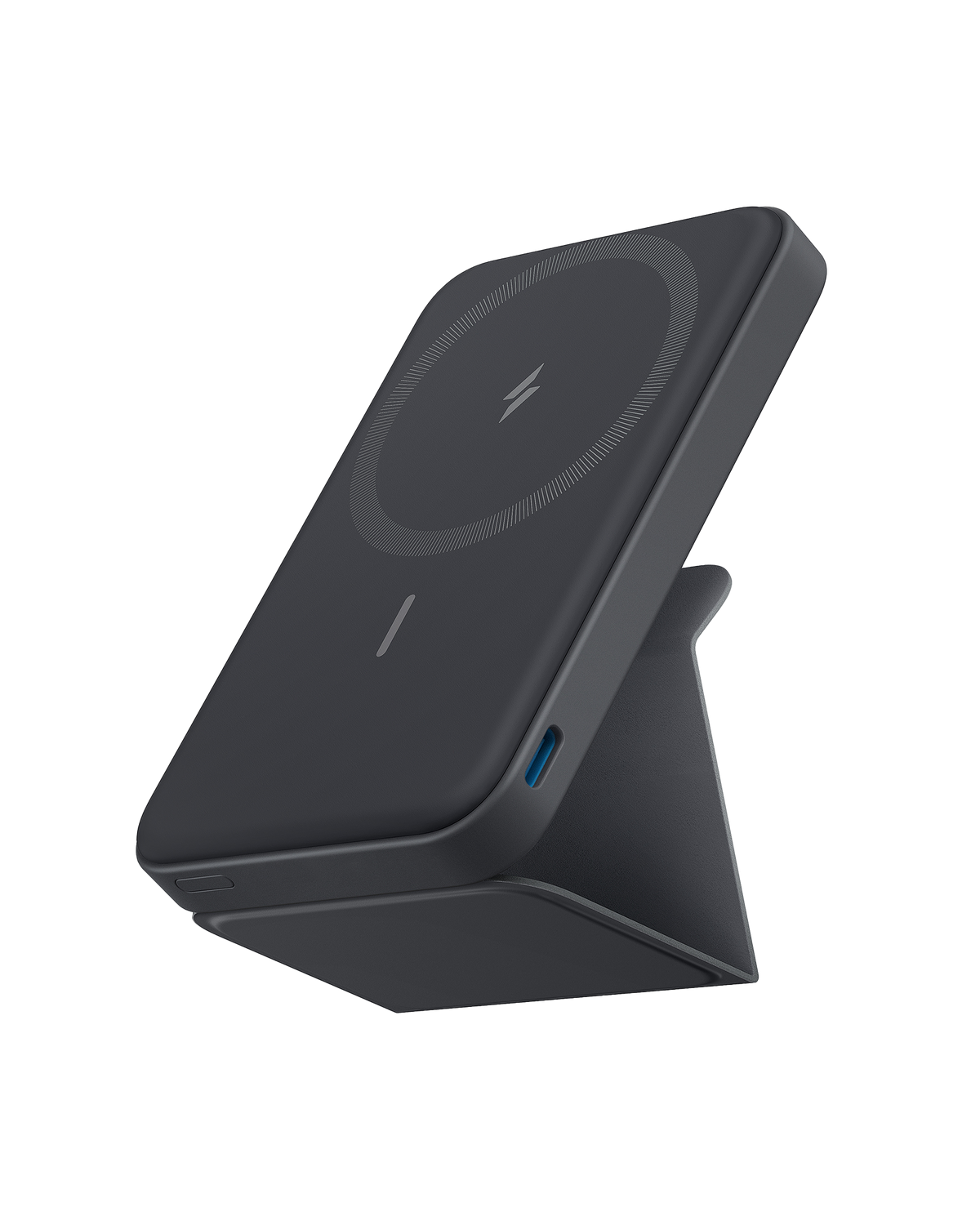 Anker 622 MagGo magnetic battery pack for charging devices, showing the sleek black design and magnetic attachment features.