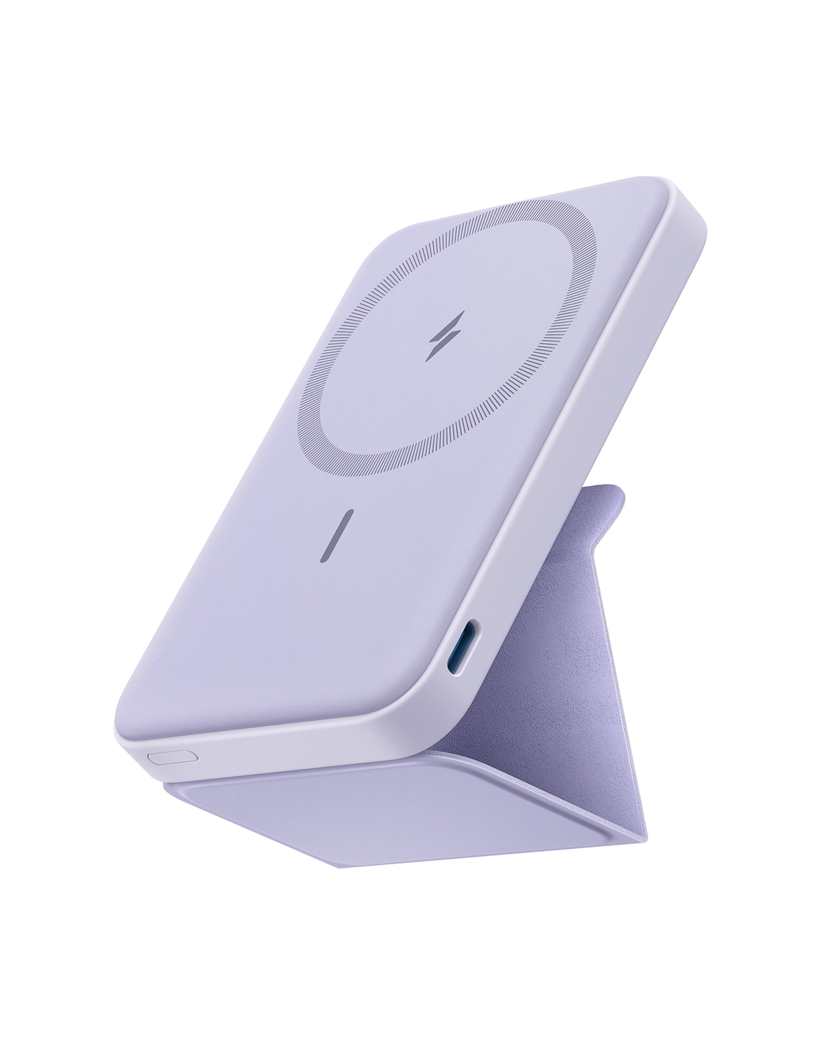 Anker 622 Magnetic Battery MagGo for charging, compact design with magnetic attachment, shown in a close-up view.