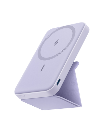 Anker 622 Magnetic Battery MagGo for charging, compact design with magnetic attachment, shown in a close-up view.