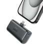 Anker Nano 22.5W power bank with built-in USB-C connector for portable charging, shown in a sleek, compact design.