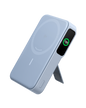 Anker MagGo Power Bank 10K with magnetic wireless charging pad and USB-C port, compact portable power bank for smartphones.