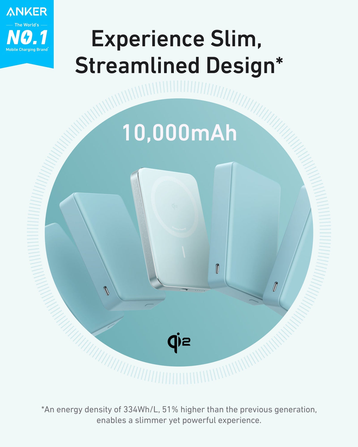 Anker MagGo 10K Slim Power Bank showing a sleek, compact design with USB-C port and MagSafe compatibility.
