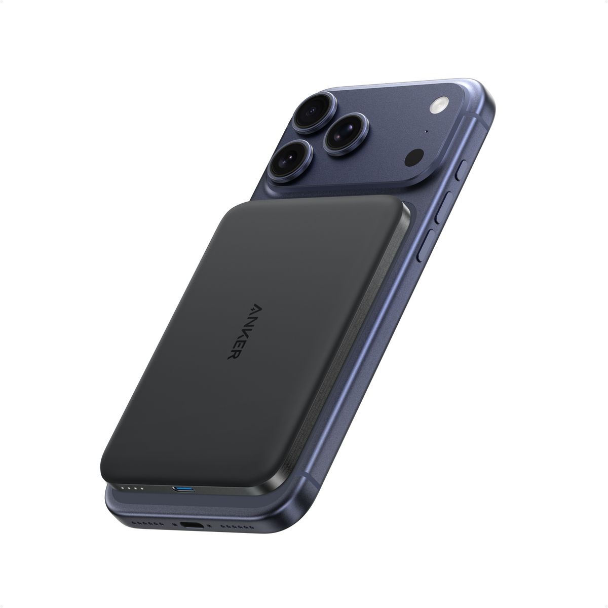 Anker Nano 5K MagGo Slim power bank with compact design and USB-C port, ideal for portable charging on the go.