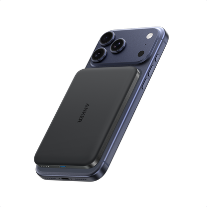 Anker Nano 5K MagGo Slim power bank with compact design and USB-C port, ideal for portable charging on the go.