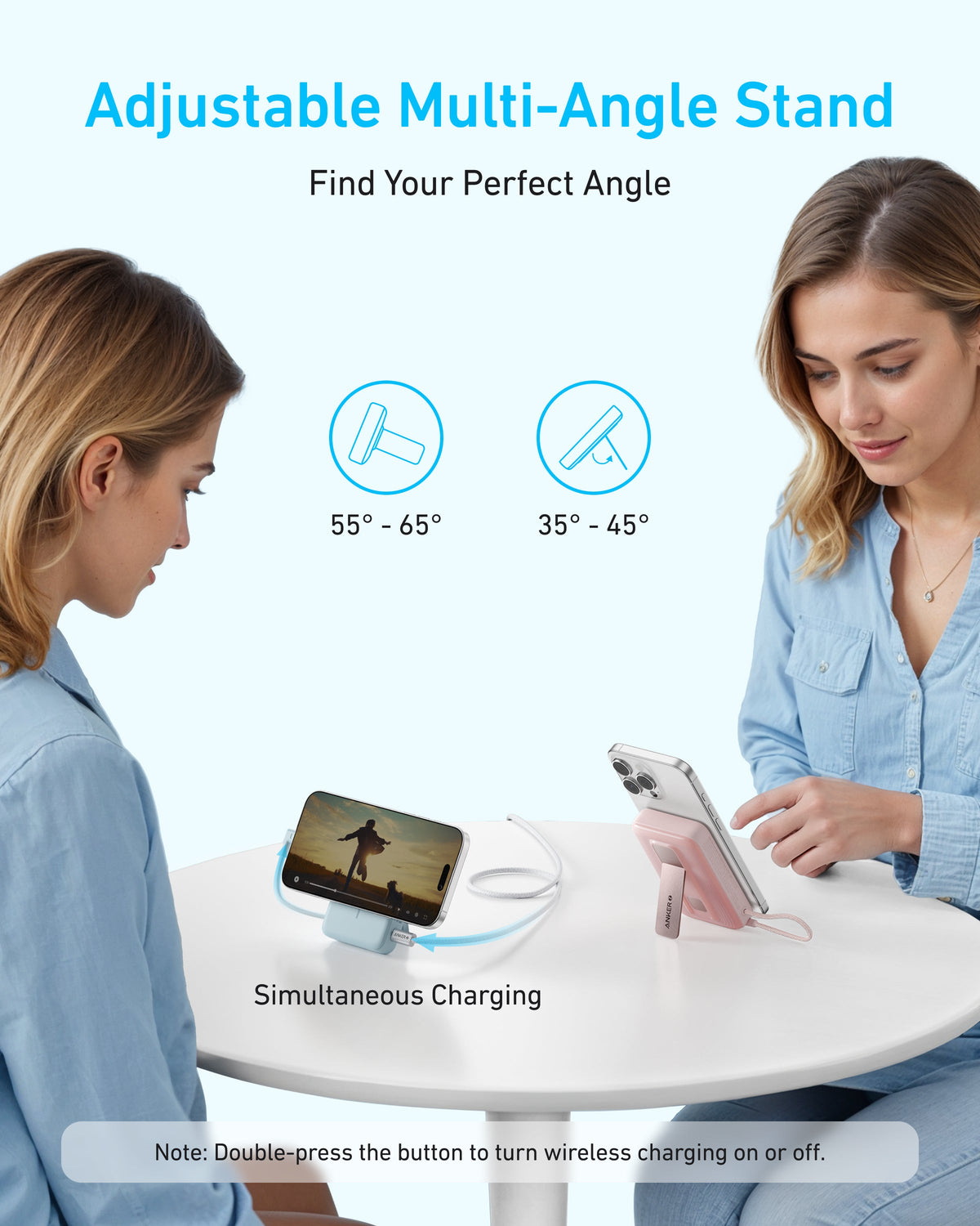 Anker Zolo Magnetic Power Bank 10K with 30W output and built-in USB-C cable, compact portable charger on a white background.