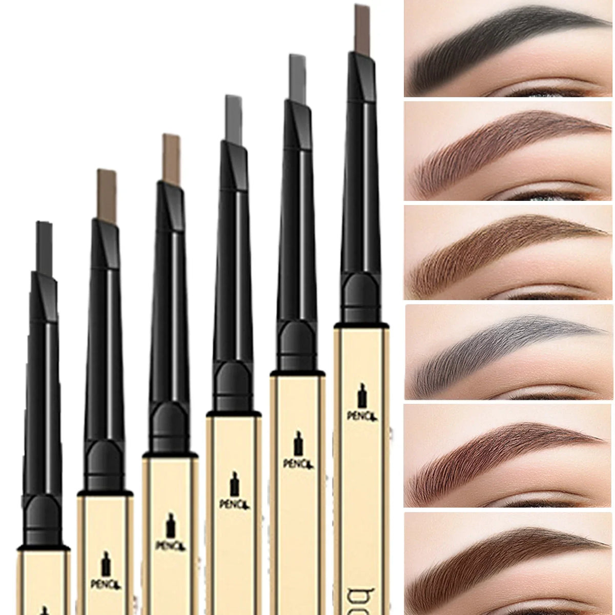 Dual-Ended Waterproof Eyebrow Pencil – Precise, Long-Lasting & Smudge-Proof Brow Makeup