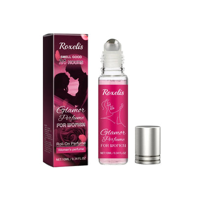 Blushimmer Roxelis 10ml pheromone perfume roller ball with natural scent, long-lasting, perfect for flirting and charming moments.