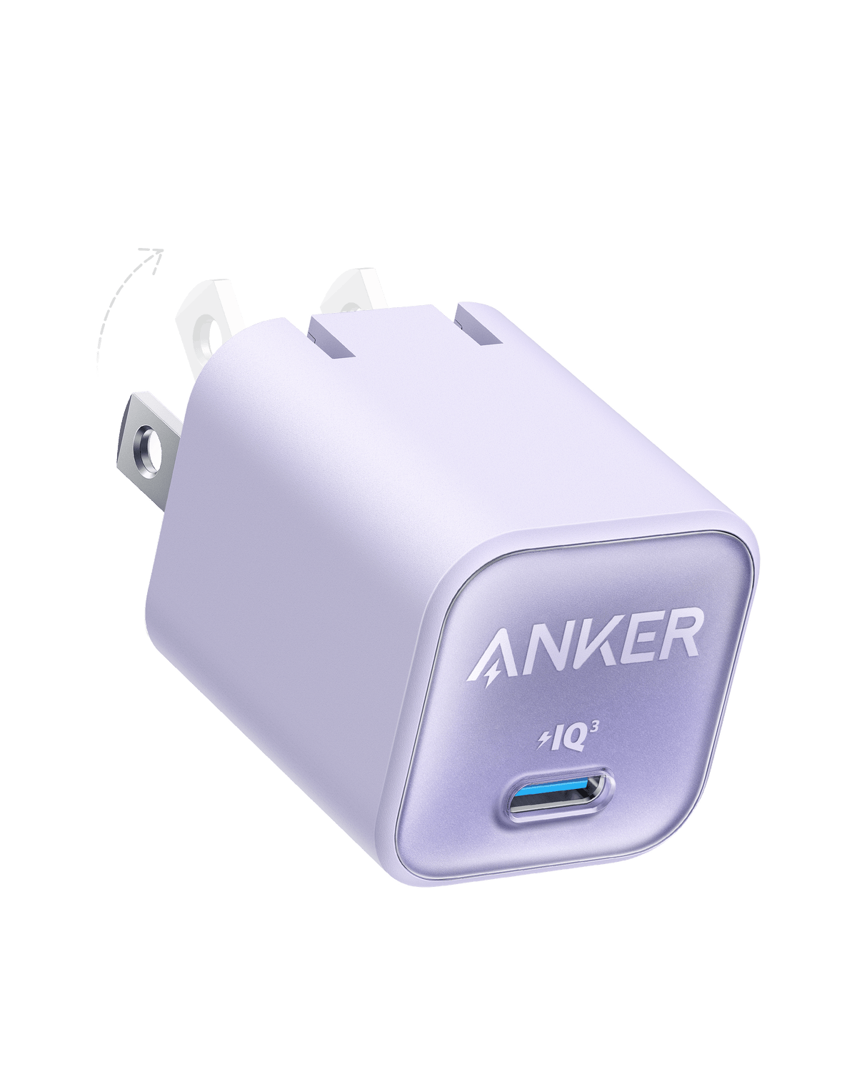 Anker Nano 30W charger with compact design and USB-C port for fast charging devices.