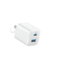 Anker 323 33W charging charger with USB-C port, compact design, and white plastic exterior.