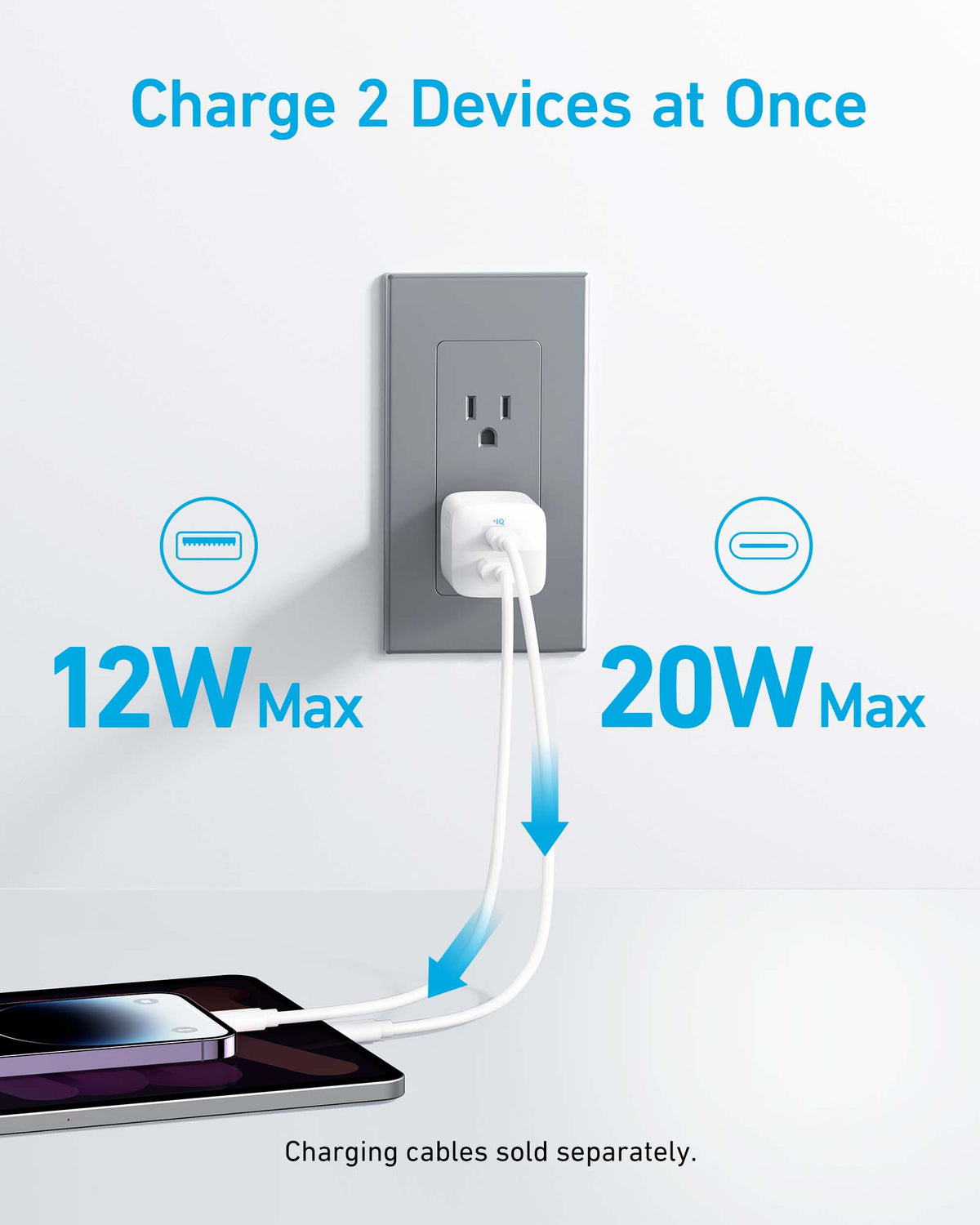 Anker 323 33W charging-only USB-C wall charger with compact design and USB-C port for fast device charging.