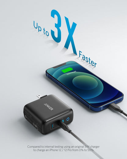 Anker 324 40W charging-only USB-C wall charger with compact design and foldable prongs.